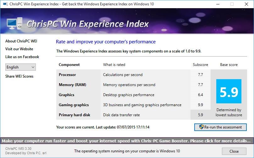 Measure pc performance windows 10 settings